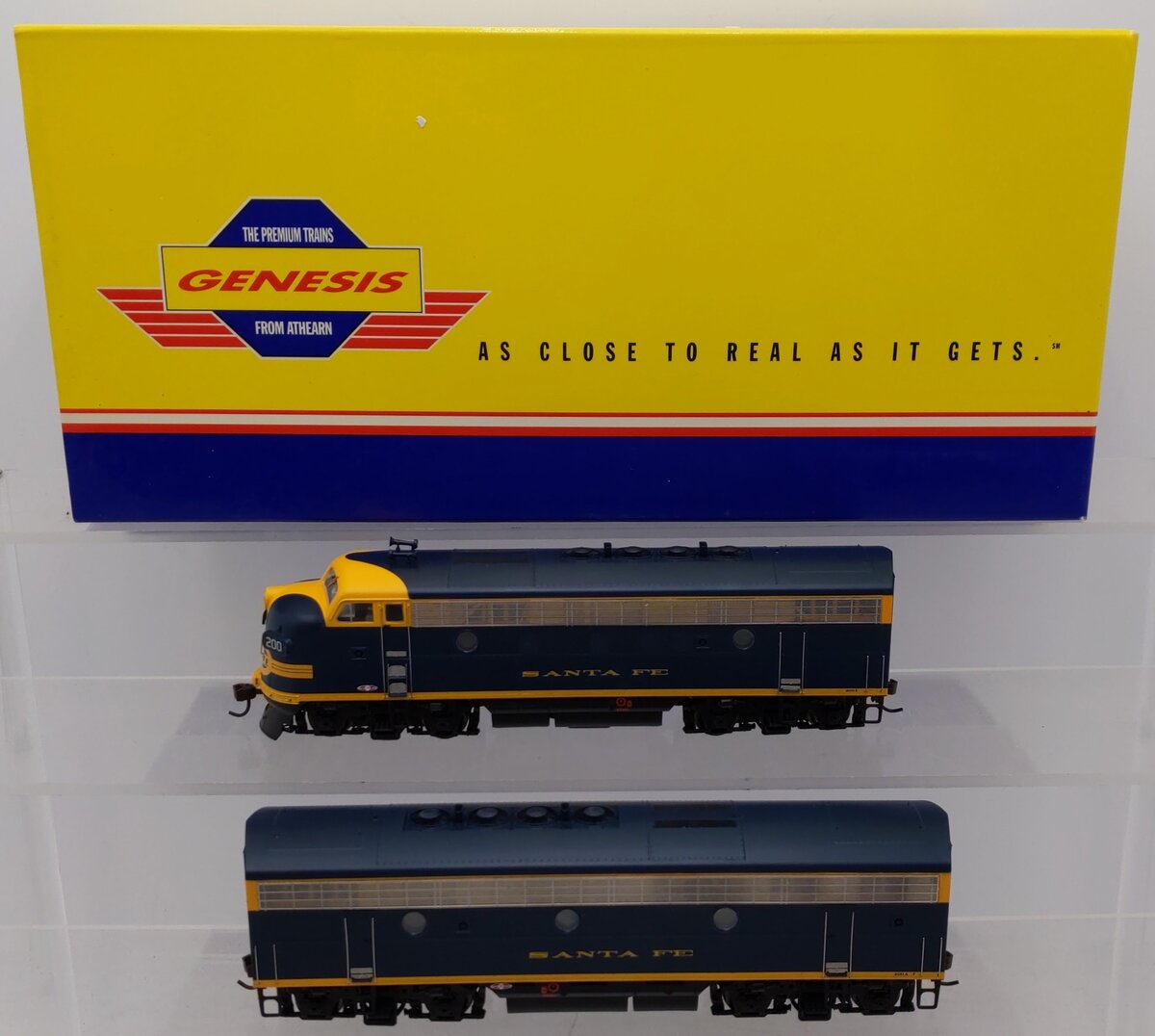 Athearn 0G2502A HO ATSF F3B & F3A Freight Diesel Locomotives (Set of 2) EX/Box