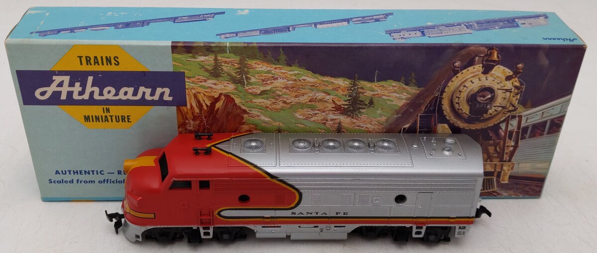 Athearn 3001 HO Santa Fe F-7 A Unit Dummy Diesel Locomotive EX/Box