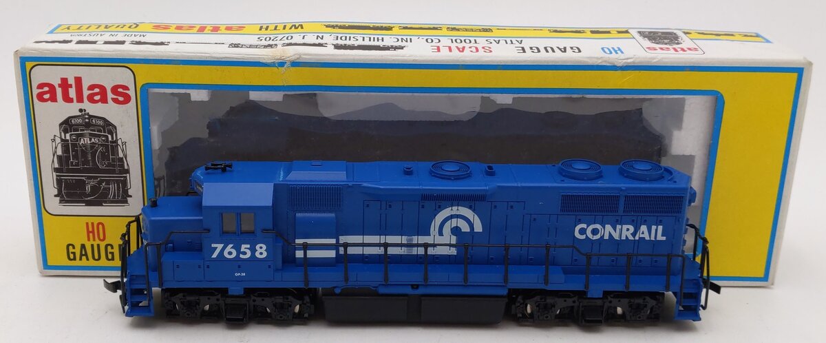 Atlas 7067 HO Scale Conrail GP 38 Diesel Locomotive #7658 EX/Box