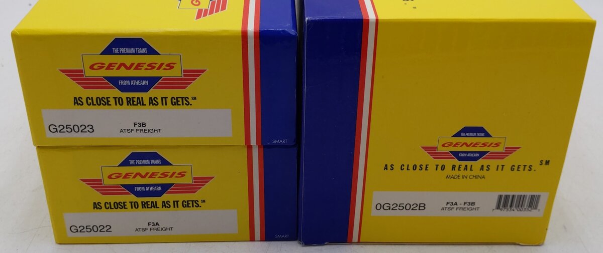 Athearn G2502B HO Scale ATSF F3 AB Freight Diesel Locomotive Set EX/Box