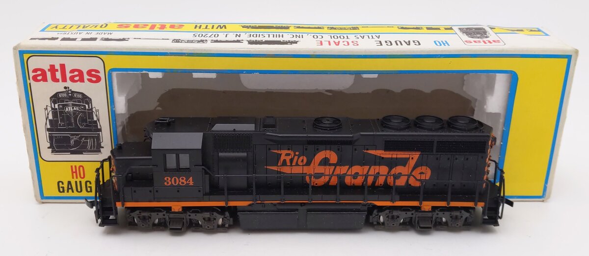 Atlas 7038 HO Scale Rio Grande GP40 Powered Diesel Locomotive #3084 EX/Box