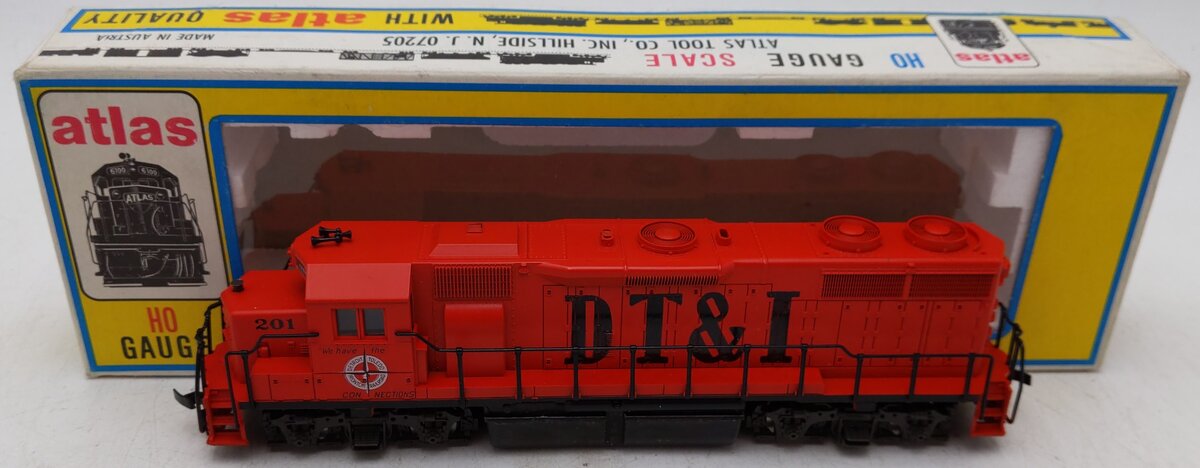 Atlas 7065 HO Scale Detroit, Toledo & Ironton GP-38 Diesel Engine #201 EX/Box