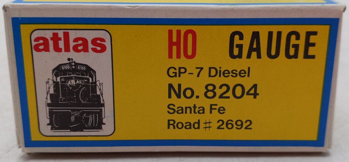 Atlas 8204 HO Santa Fe GP-7 Diesel Locomotive #2692 EX/Box