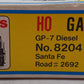 Atlas 8204 HO Santa Fe GP-7 Diesel Locomotive #2692 EX/Box