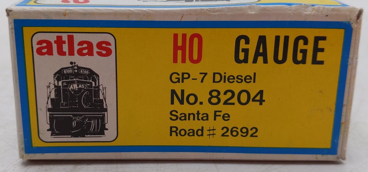 Atlas 8204 HO Santa Fe GP-7 Diesel Locomotive #2692 EX/Box