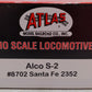 Atlas 8702 HO Santa Fe Alco S-2 Diesel Locomotive #2352 EX/Box