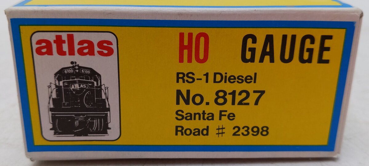 Atlas 8127 HO Scale Santa Fe Alco RS-1 Diesel Locomotive #2398 EX/Box