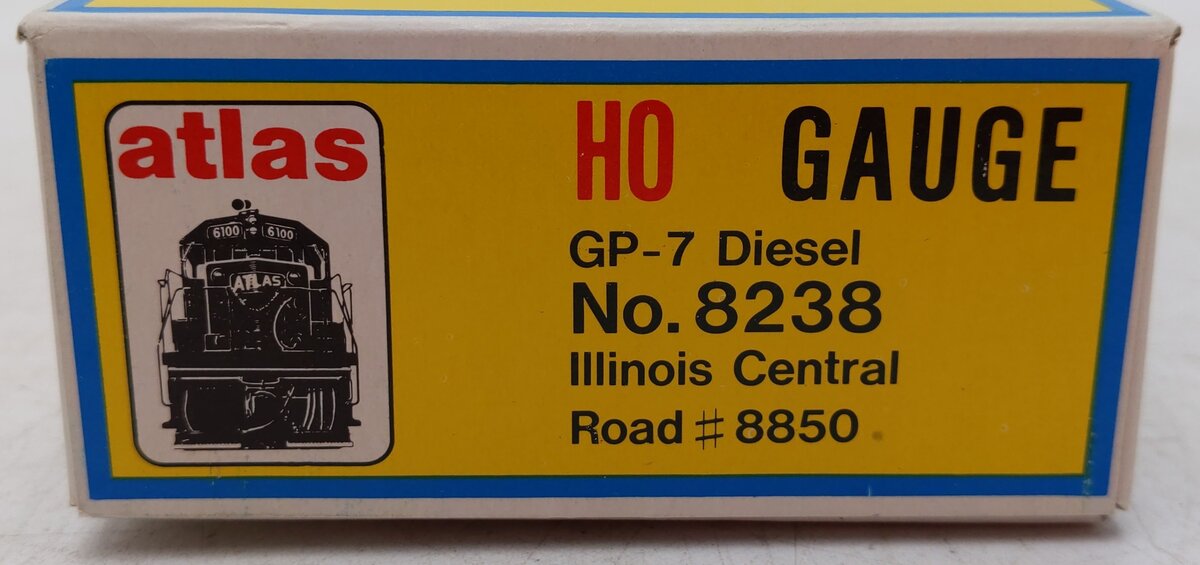Atlas 8238 Illinois Central GP-7 Diesel Locomotive #8850 EX/Box
