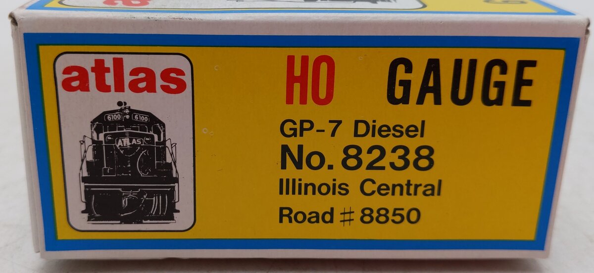 Atlas 8238 Illinois Central GP-7 Diesel Locomotive #8850 EX/Box