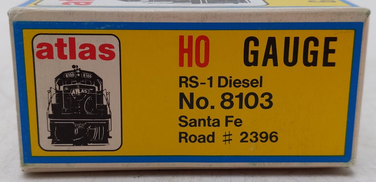 Atlas 8103 HO Scale Santa Fe RS-1 Diesel Locomotive #2396 EX/Box