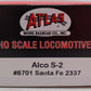 Atlas 8701 HO Scale Santa Fe No. 2337 Alco S-2 Powered Diesel Locomotive #2337 EX/Box