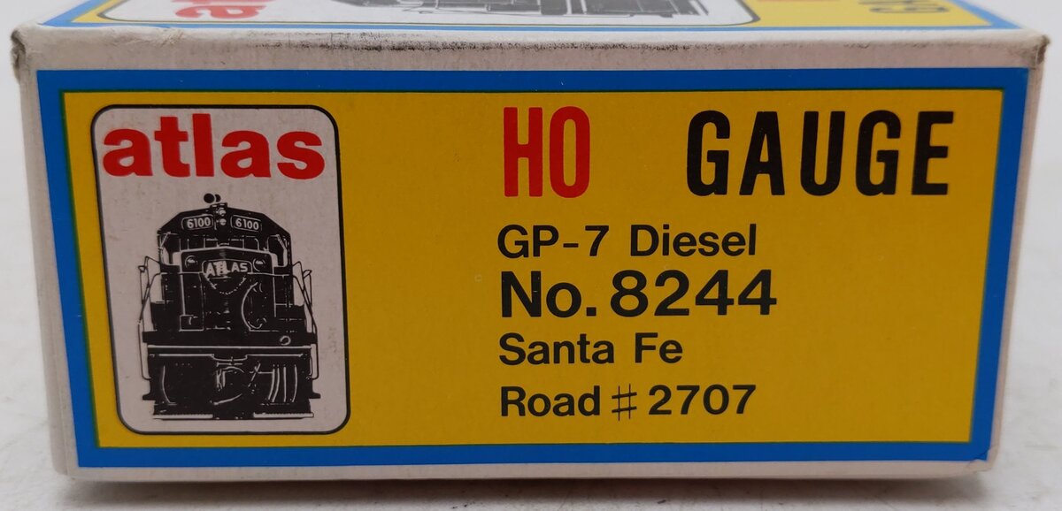 Atlas 8244 HO Scale 8244 Santa Fe GP-7 Diesel Locomotive #2707 EX/Box