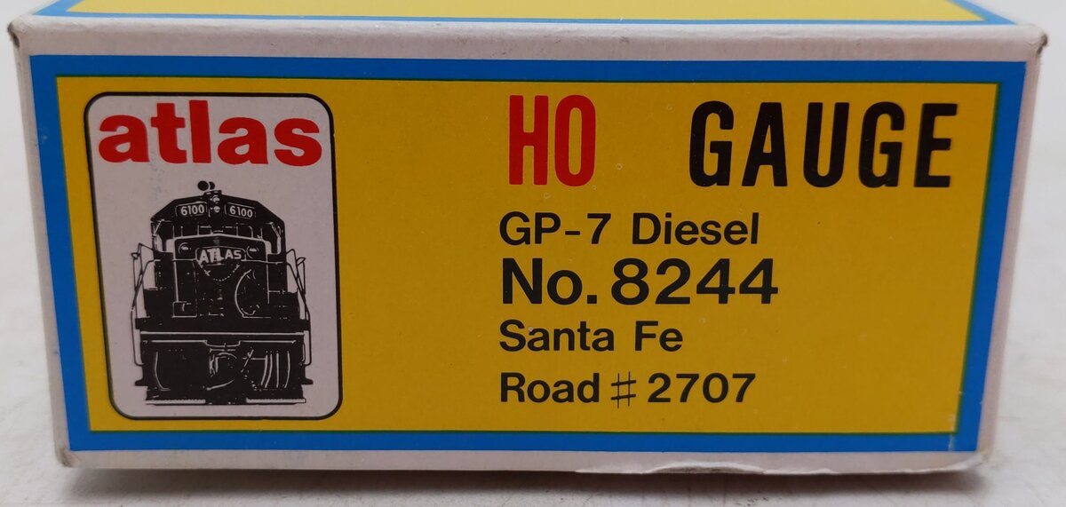 Atlas 8244 HO Scale 8244 Santa Fe GP-7 Diesel Locomotive #2707 EX/Box