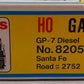 Atlas 8205 HO Scale Santa Fe EMD GP7 Diesel Locomotive #2752 EX/Box