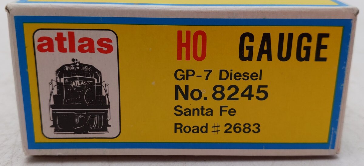 Atlas 8245 HO Scale GP-7 Santa Fe Diesel Locomotive # 2683 EX/Box