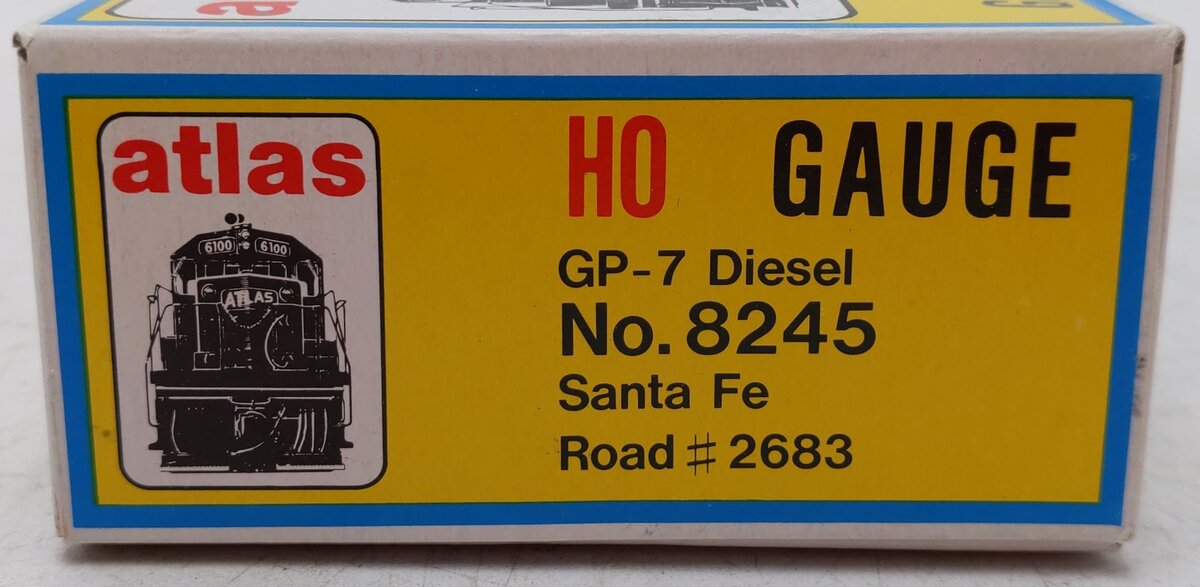 Atlas 8245 HO Scale GP-7 Santa Fe Diesel Locomotive # 2683 EX/Box