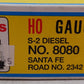 Atlas 8080 HO Scale ATSF S-2 Diesel Locomotive #2342 EX/Box