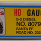 Atlas 8079 HO Santa Fe S-2 Diesel Locomotive #2334 EX/Box