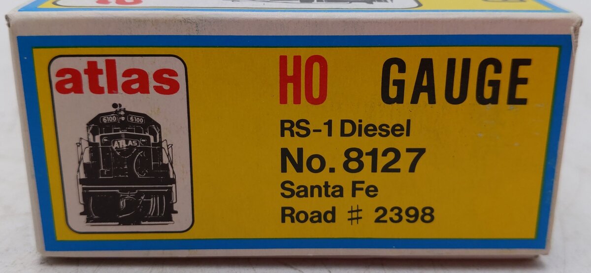 Atlas 8127 HO Scale Santa Fe Alco RS-1 Diesel Locomotive #2398 EX/Box