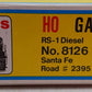 Atlas 8126 HO Scale Santa Fe RS-1 Diesel Locomotive #2395 EX/Box