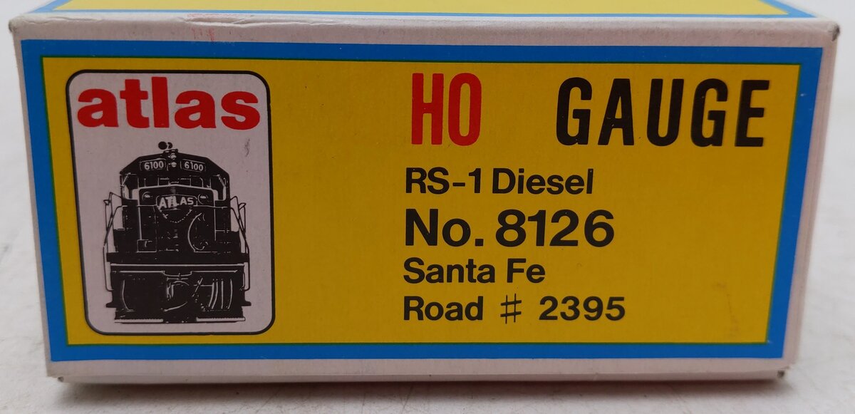 Atlas 8126 HO Scale Santa Fe RS-1 Diesel Locomotive #2395 EX/Box
