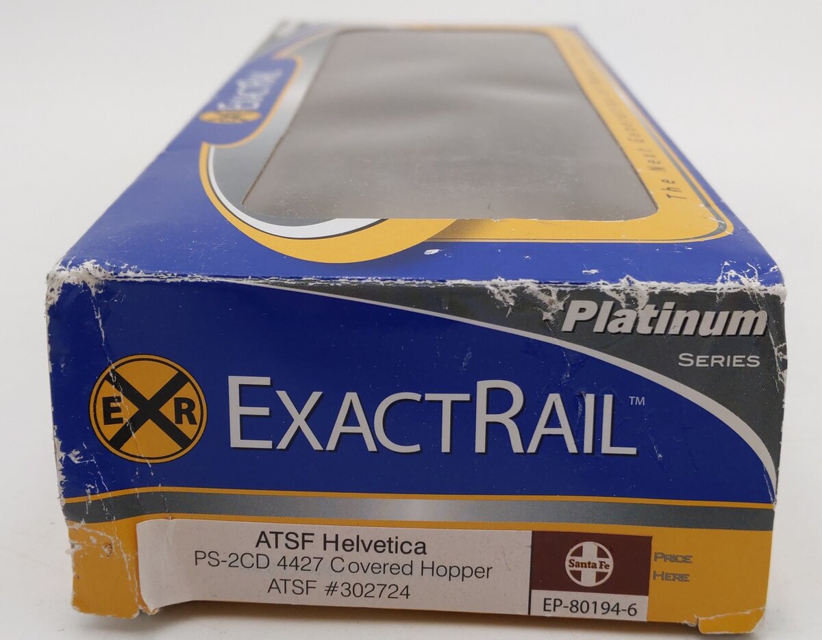 ExactRail EP-80194-6 HO Santa Fe Helvetica PS-2CD 4427 Covered Hopper #302724 EX/Box