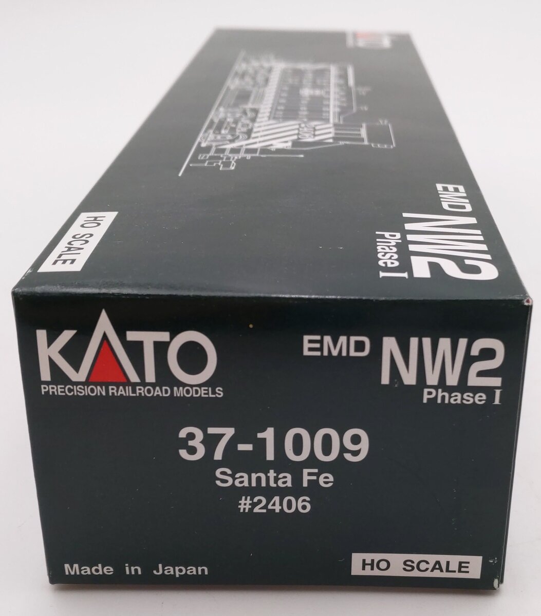 Kato 37-1009 HO Santa Fe EMD NW2 Phase I Switcher Diesel Locomotive #2406 w/DCC LN/Box
