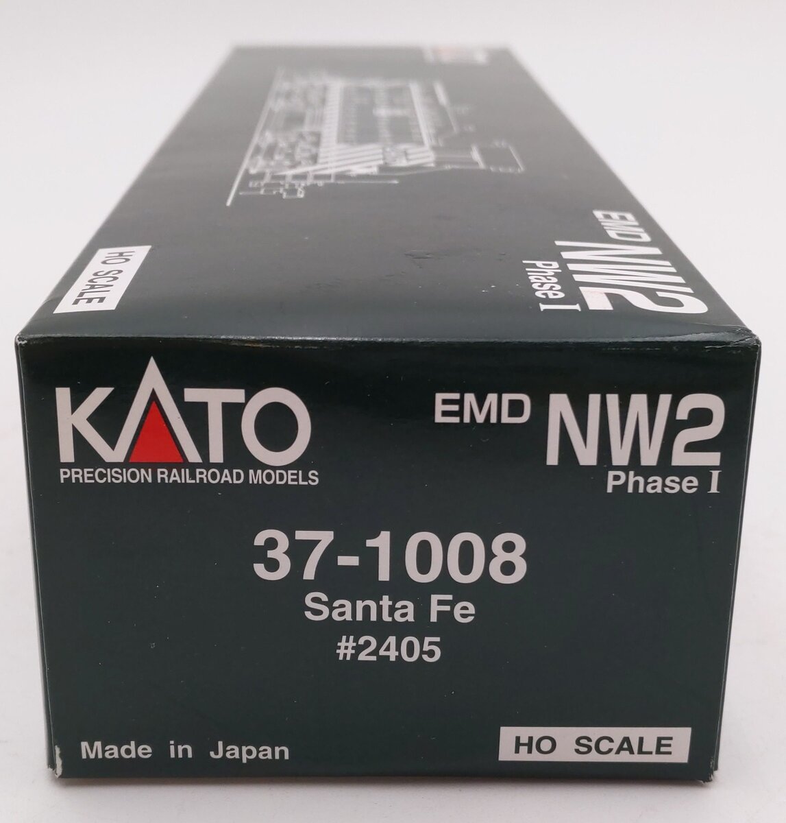 Kato 37-1008 HO Scale Santa Fe EMD NW2 Phase I Diesel Locomotive #2405 VG/Box
