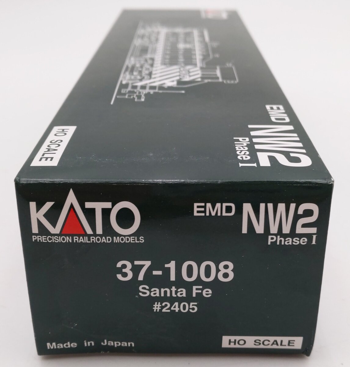 Kato 37-1008 HO Scale Santa Fe EMD NW2 Phase I Diesel Locomotive #2405 EX/Box