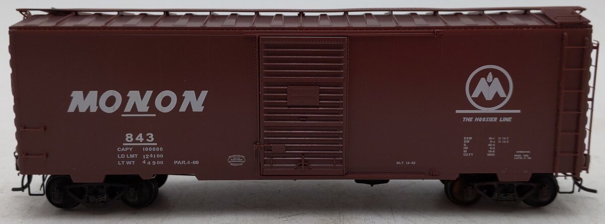 Kadee 4013 HO Scale Monon 40' PS-1 Single 6' Door Boxcar #843 EX/Box