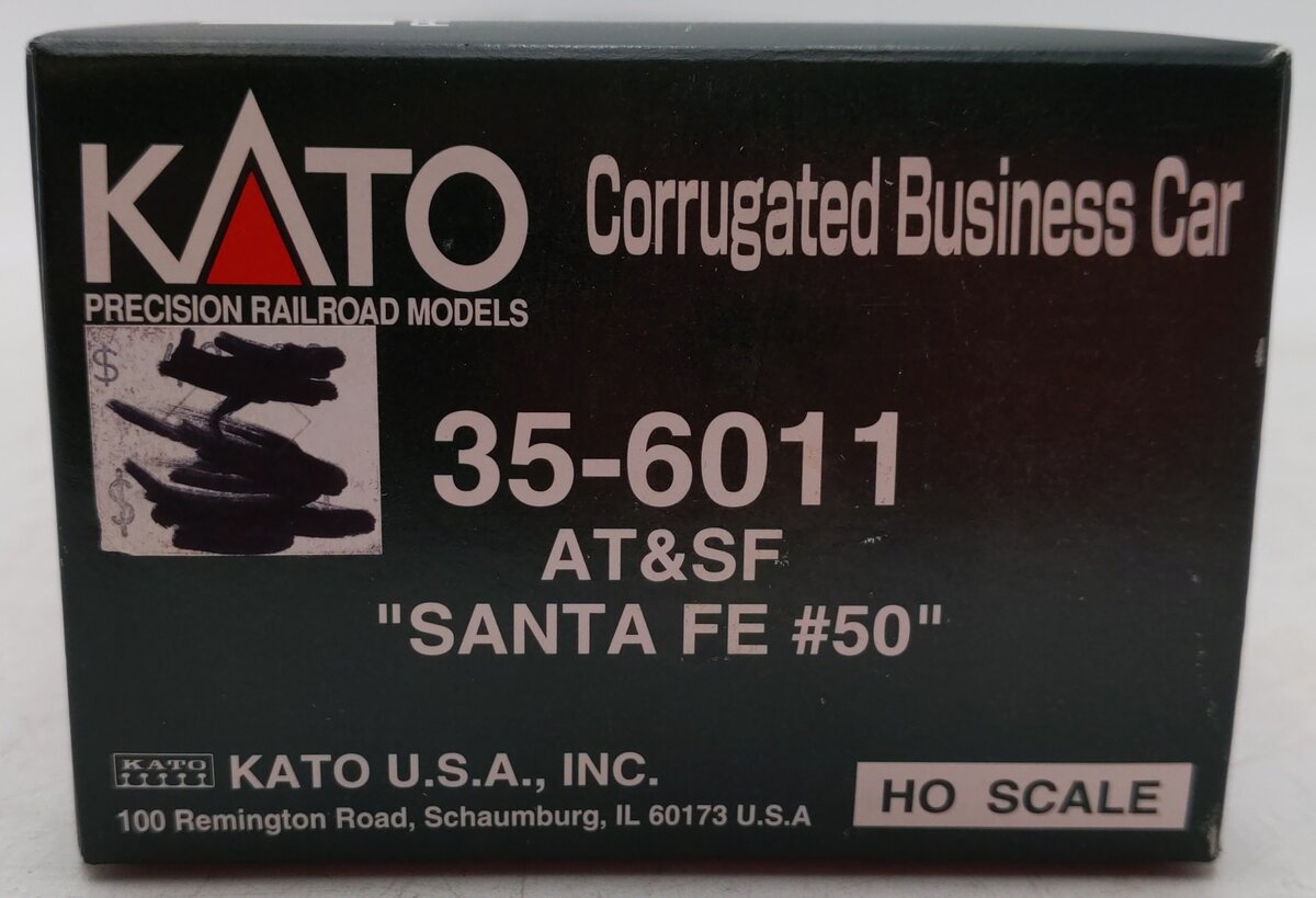 Kato 35-6011 HO ATSF Santa Fe Corrugated Business Car #50 EX/Box