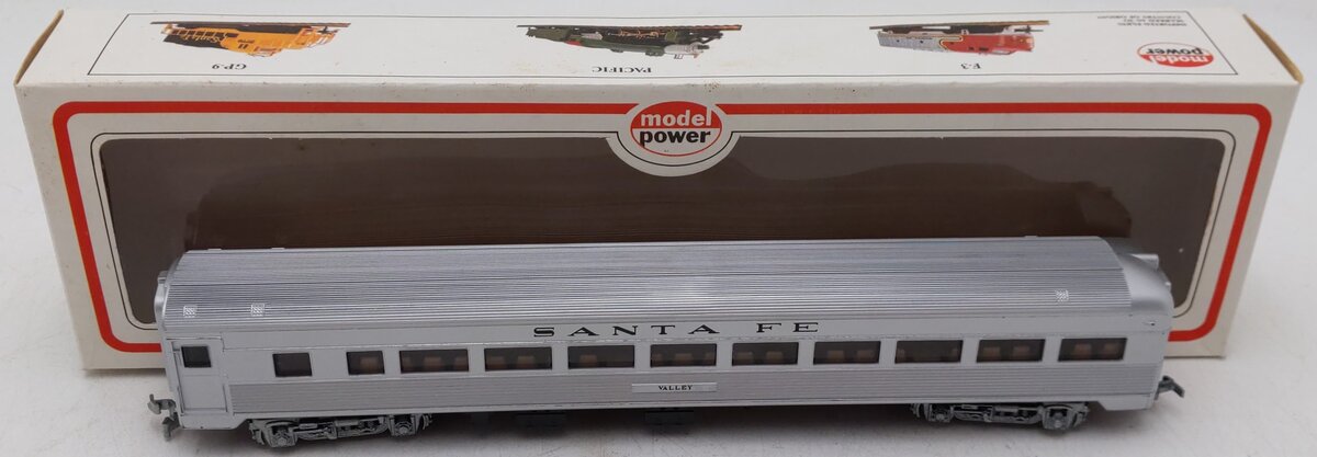 Model Power 8863 HO Scale Atchison Topeka Santa Fe "Valley" Budd Observation Car EX/Box