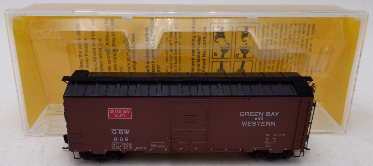 Kadee 4049 HO Scale Green Bay & Western 40' PS-1 Boxcar #806 EX/Box