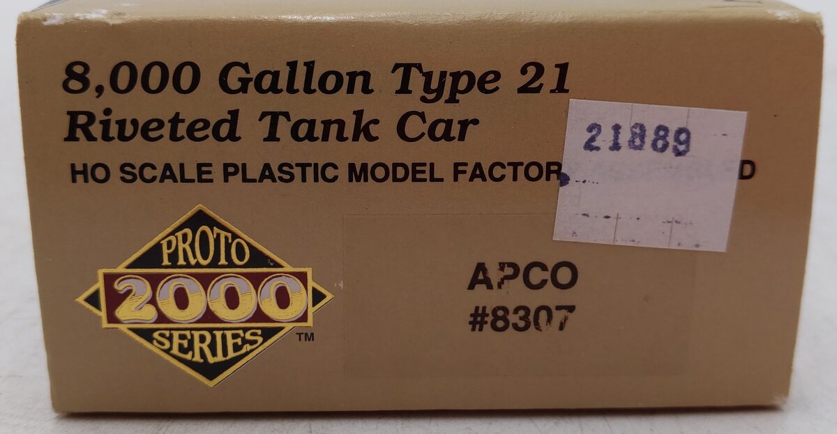 Proto 2000 8307 HO APCO 8000 Gallon Type 21 Riveted Side Tank Car #8307 EX/Box