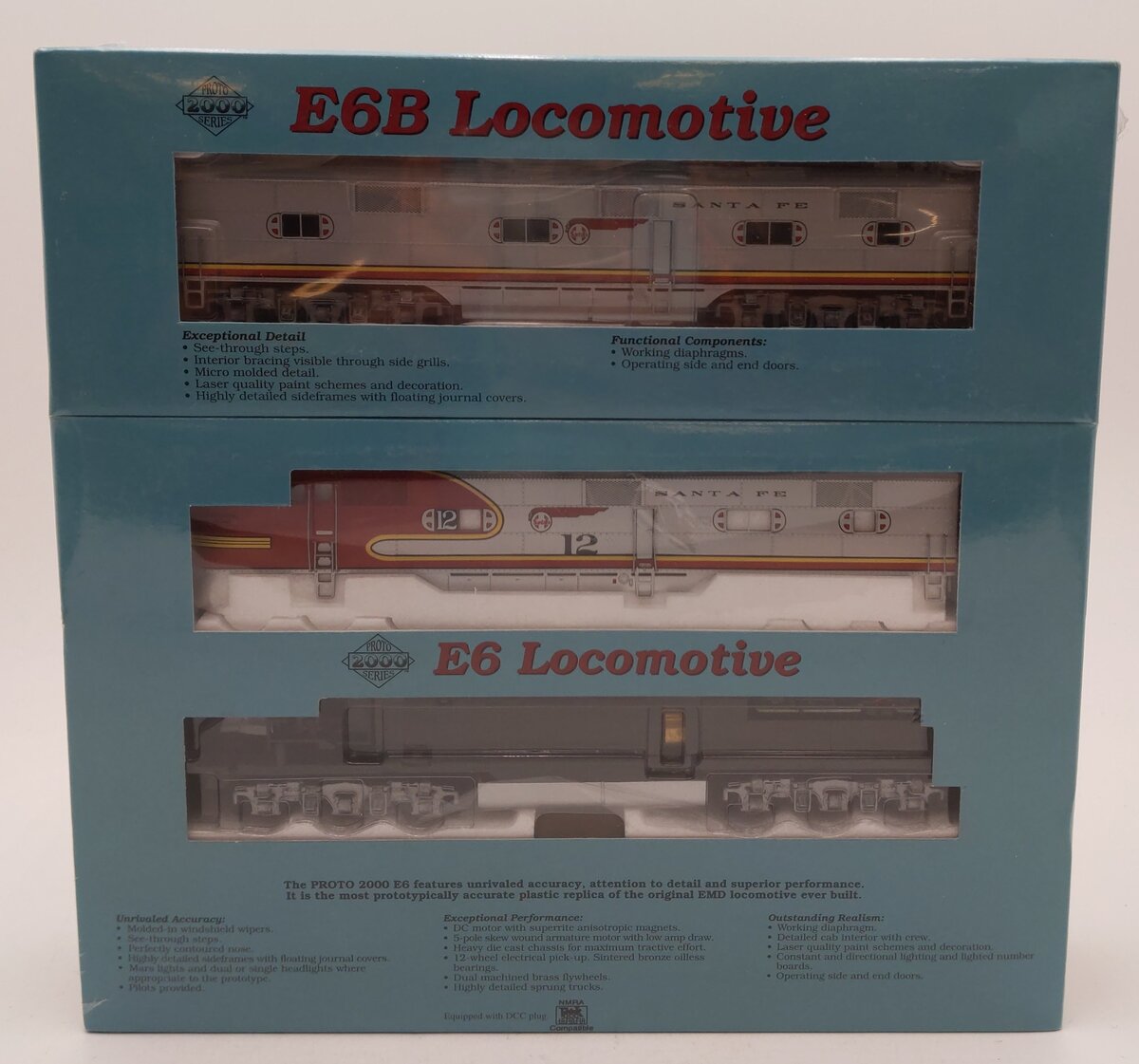 Proto 2000 23224 HO Scale AT&SF EMD E6 & E6B Diesel Locomotive Set MT/Box