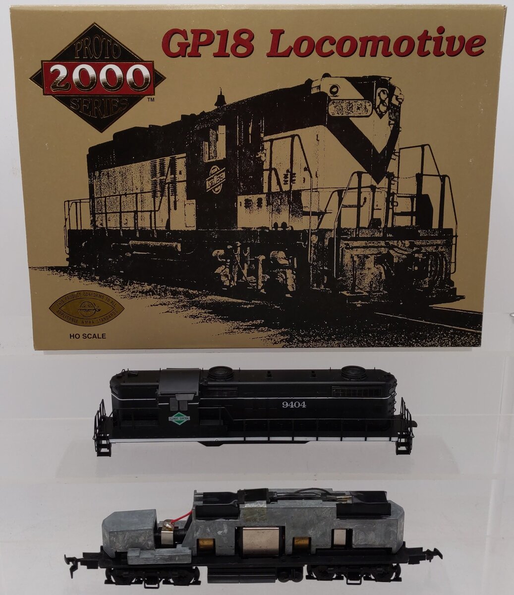 Proto 2000 8839 HO Illinois Central GP18 Diesel Locomotive #9404 EX/Box