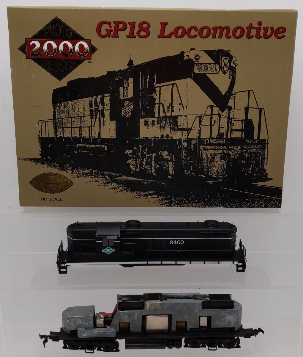 Proto 2000 8844 HO Scale Illinois Central High Nose GP18 Diesel Locomotive #9400 EX/Box