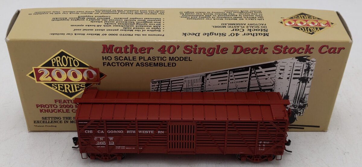 Proto 2000 36513 HO Scale CNW Mather 40' Single Deck Boxcar #36513 LN/Box