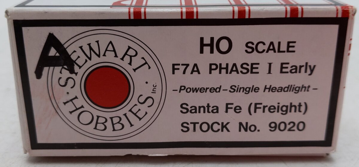 Stewart 9020 HO Santa Fe F7A Phase I Early Powered Diesel Locomotive EX/Box