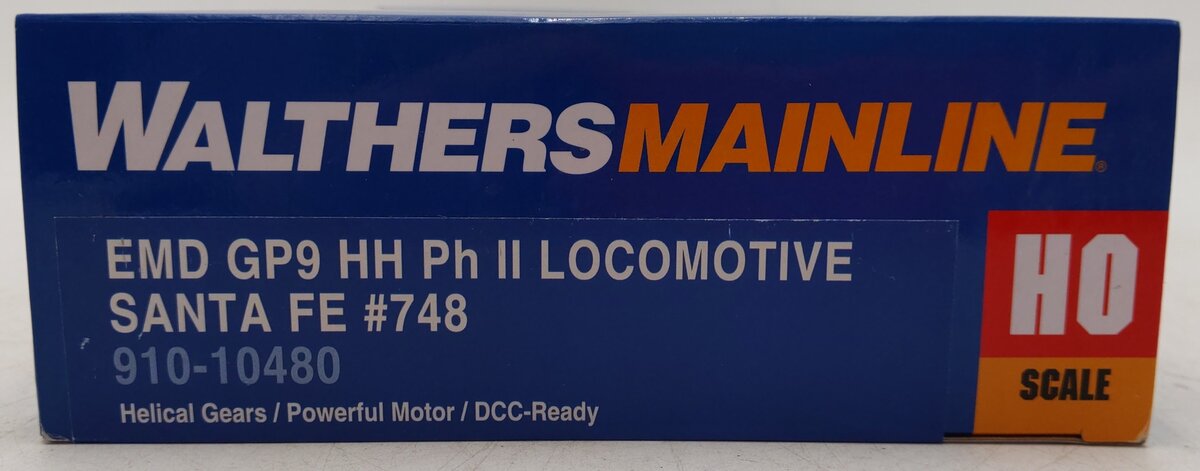 Walthers 910-10480 HO Santa Fe EMD GP9 PhII Diesel Locomotive Standard DC #748 LN/Box