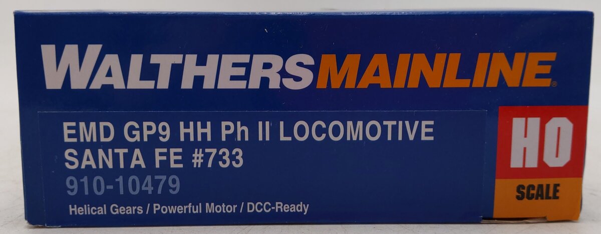 Walthers 910-10479 HO Santa Fe EMD GP9 PhII Diesel Locomotive Standard DC #733 LN/Box