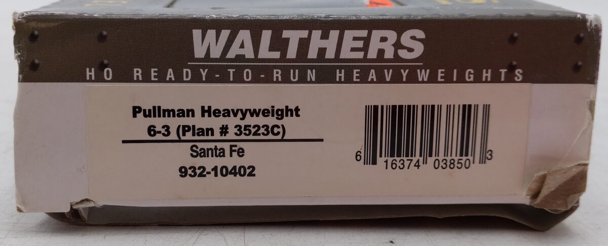 Walthers 932-10402 Santa Fe Pullman Heavyweight 6-3 Sleeper (Plan #3523C) EX/Box