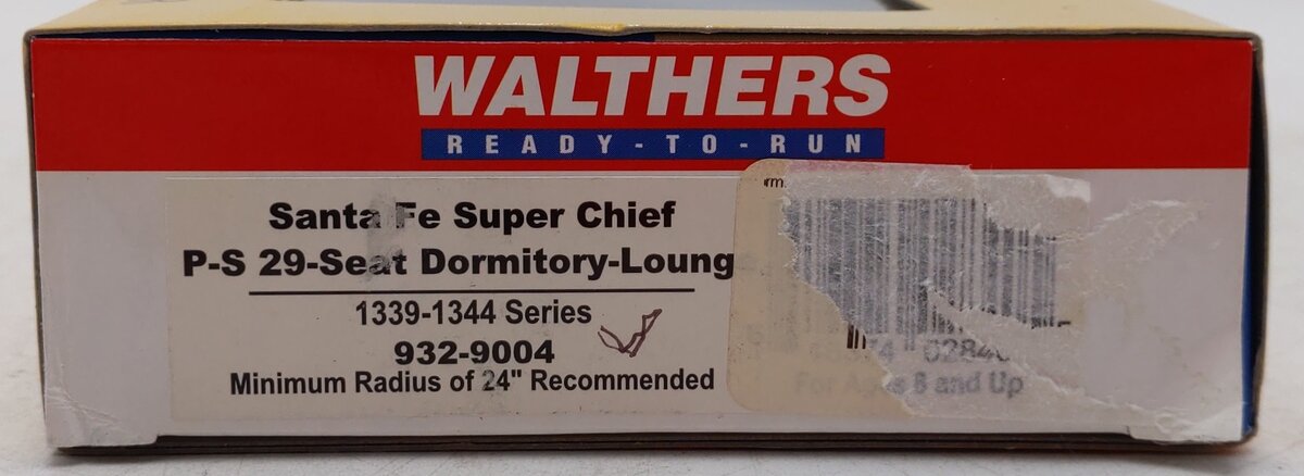 Walthers 932-9004 HO Santa Fe Super Chief 29-Seat Dormitory-Lounge Passenger Car EX/Box