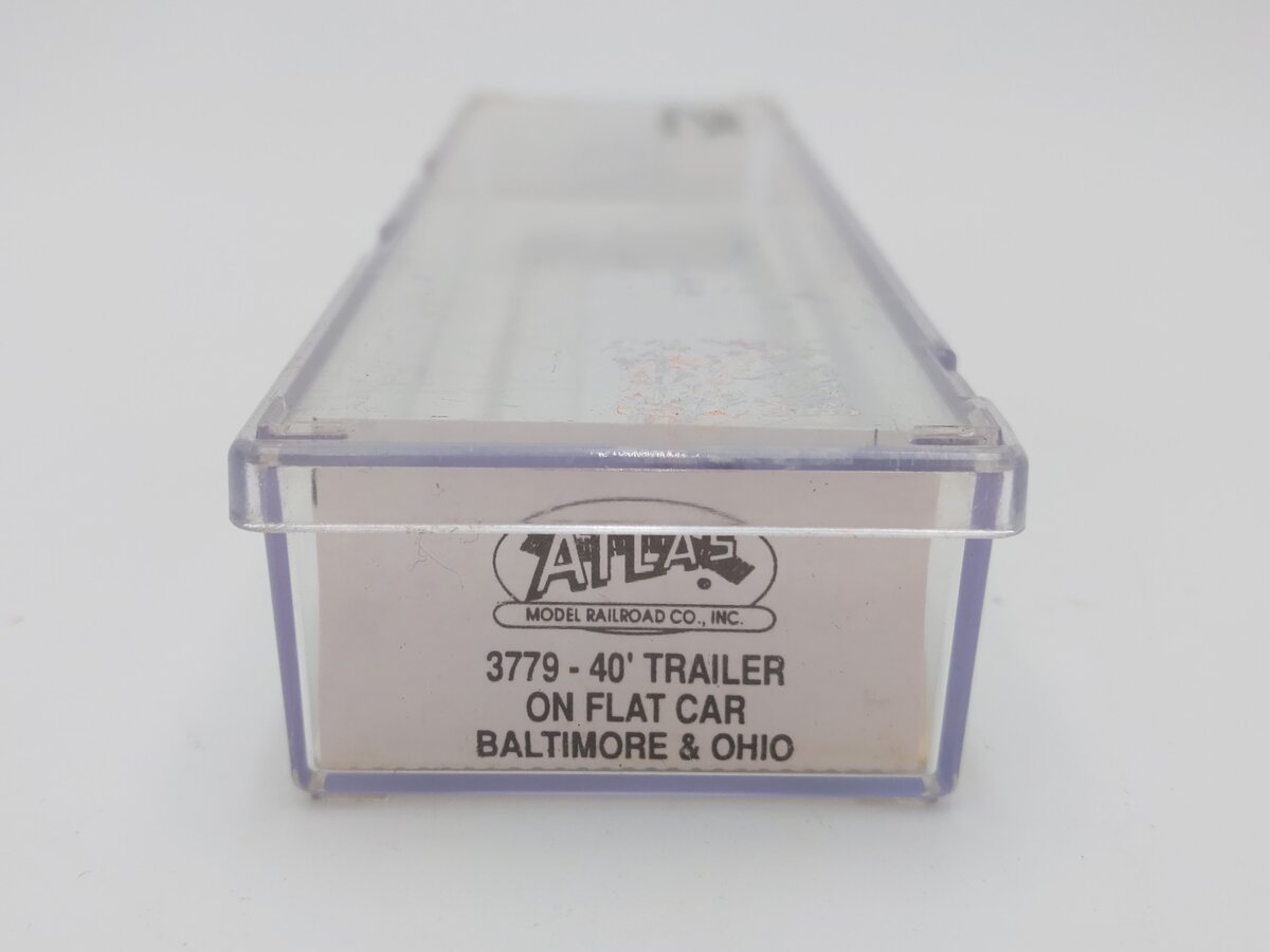 Atlas 3779 N Scale Baltimore & Ohio Flat Car w/40' Trailer #8781 EX/Box