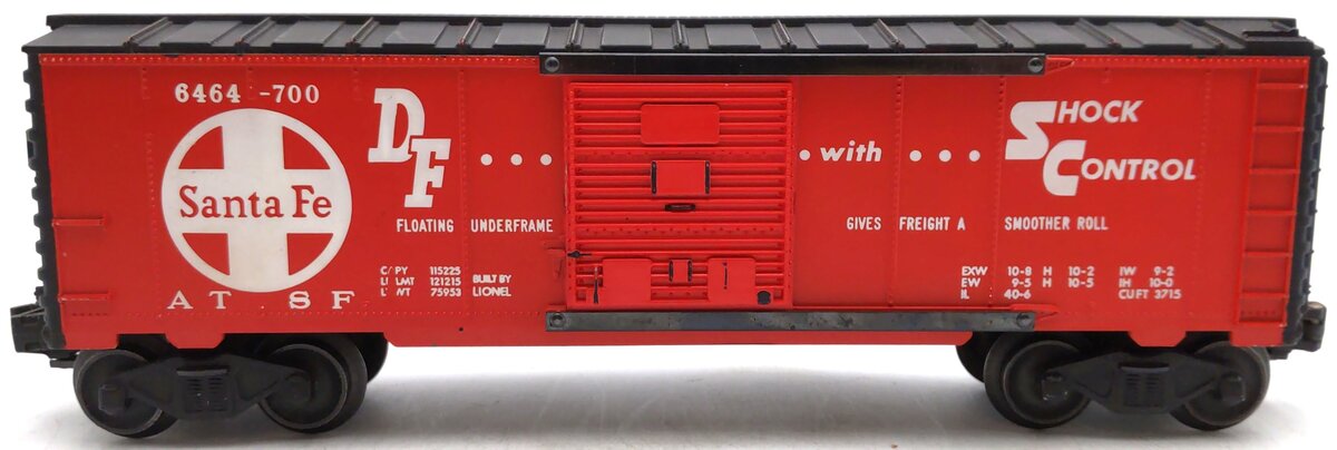 Lionel 6-29291 O Gauge AT&SF Shock Control Boxcar #6464-700