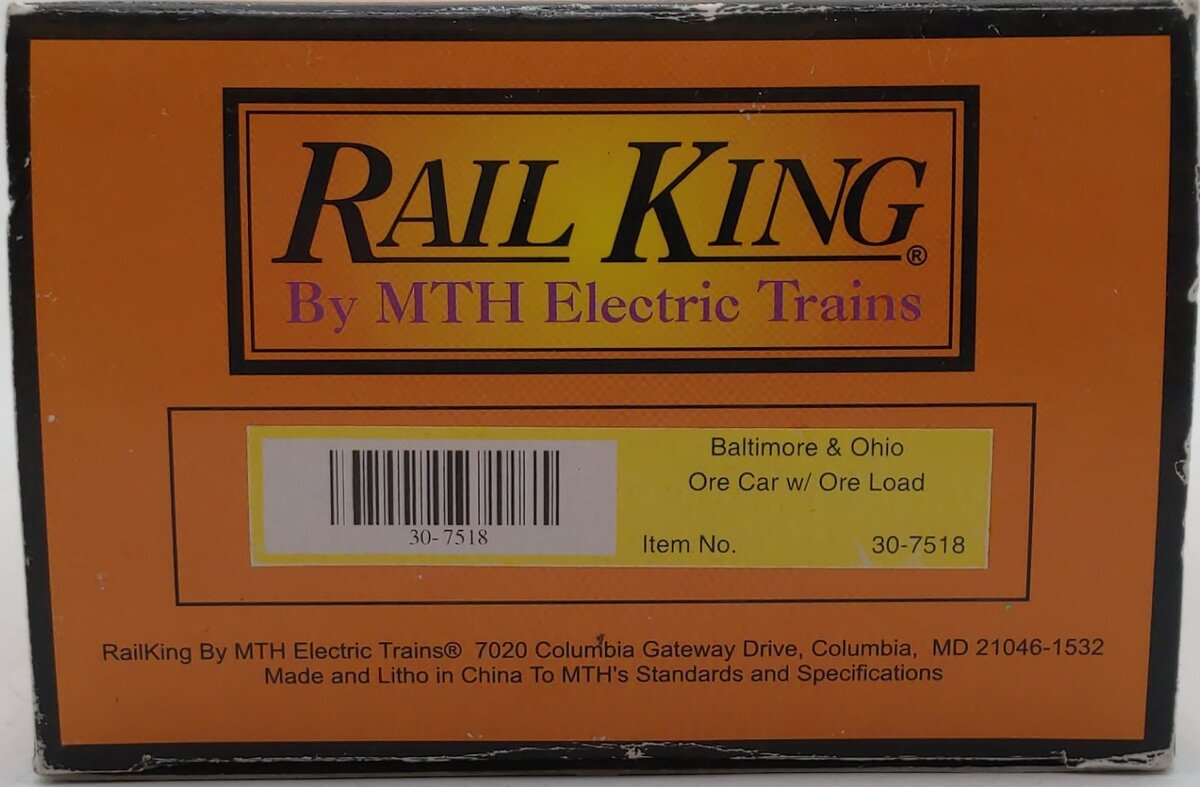 MTH 30-7518 O Gauge Baltimore & Ohio Ore Car #6453 LN/Box