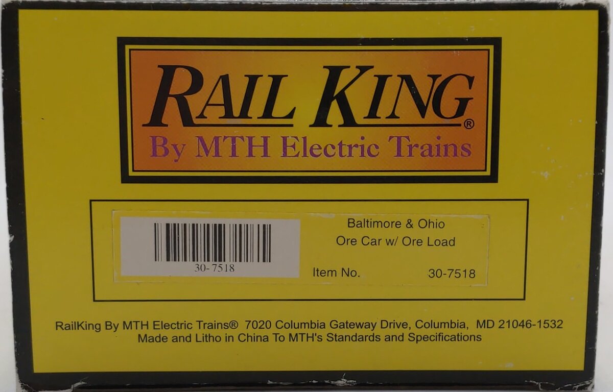 MTH 30-7518 O Gauge Baltimore & Ohio Ore Car #6453 LN/Box
