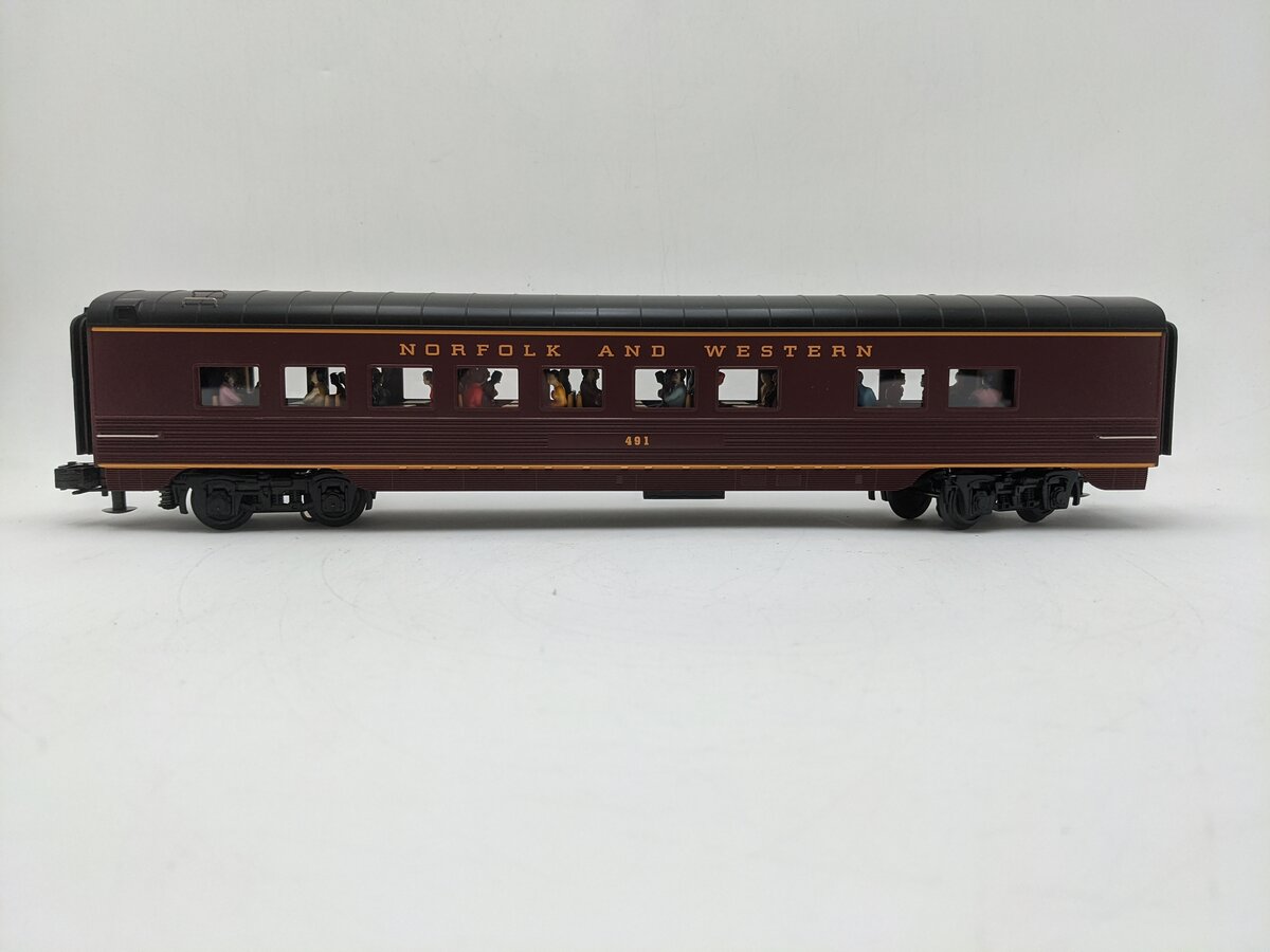 MTH 30-67269 O Gauge Norfolk & Western  60' Streamlined Passenger Car #491 EX