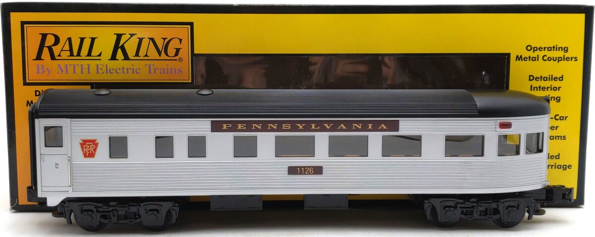 MTH 30-6070S O Pennsylvania Streamlined Observation Car #1126 LN/Box