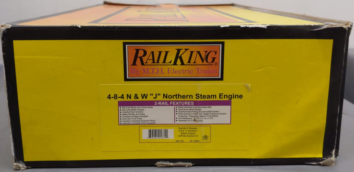 MTH 30-1286-1 O Gauge Norfolk & Western 4-8-4 "J" Steam Locomotive #603 w/PS2 LN/Box